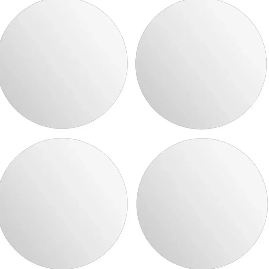 5Five Plak spiegels tegels - 4x stuks - zelfklevend - 30 x 30 cm