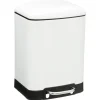 5Five Prullenbak/pedaalemmer - wit - metaal - 6 liter - 23 x 32 cm