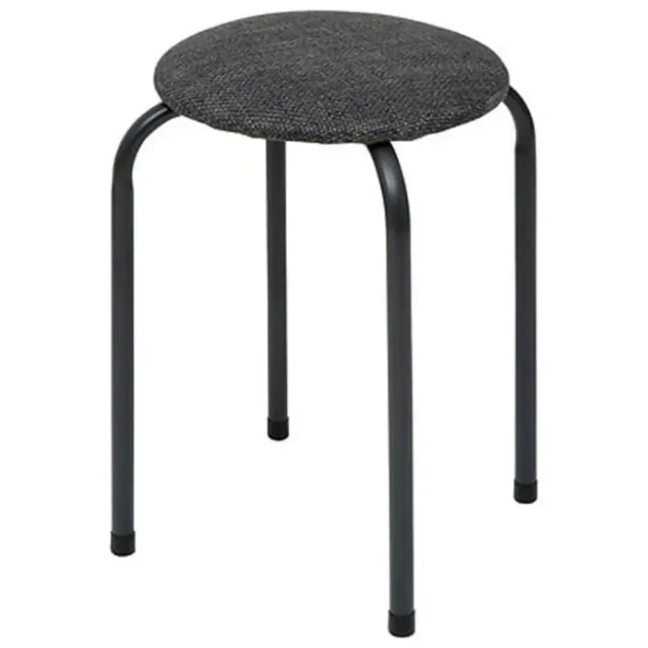 5Five Stapelbaar zit krukje - metaal/polyester - antraciet