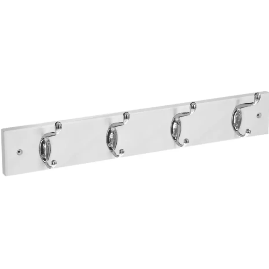5Five Wandkapstok - wit - 4 ophanghaken - 42 x 9 cm - MDF