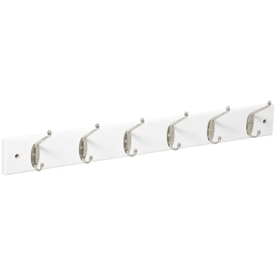5Five Wandkapstok - wit - 6-haaks - 58 x 9 cm - MDF