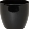 Floran Bloempot/plantenpot Boule - zwart - keramiek - 32 x 27 cm