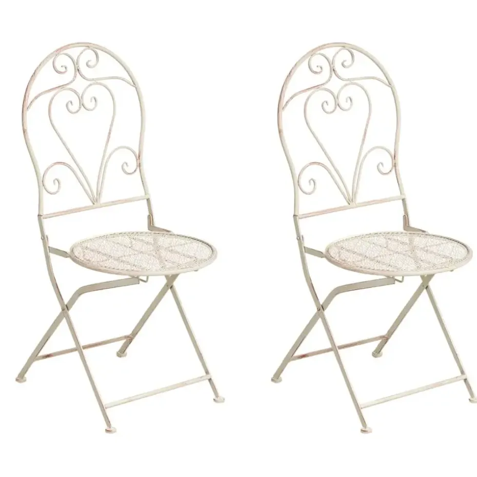 FOLELLI - Set van 2 tuinstoelen - Lichtbeige - IJzer