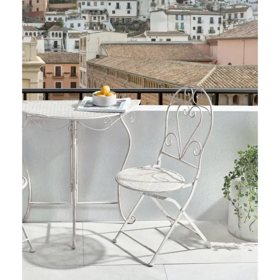 FOLELLI - Set van 2 tuinstoelen - Lichtbeige - IJzer