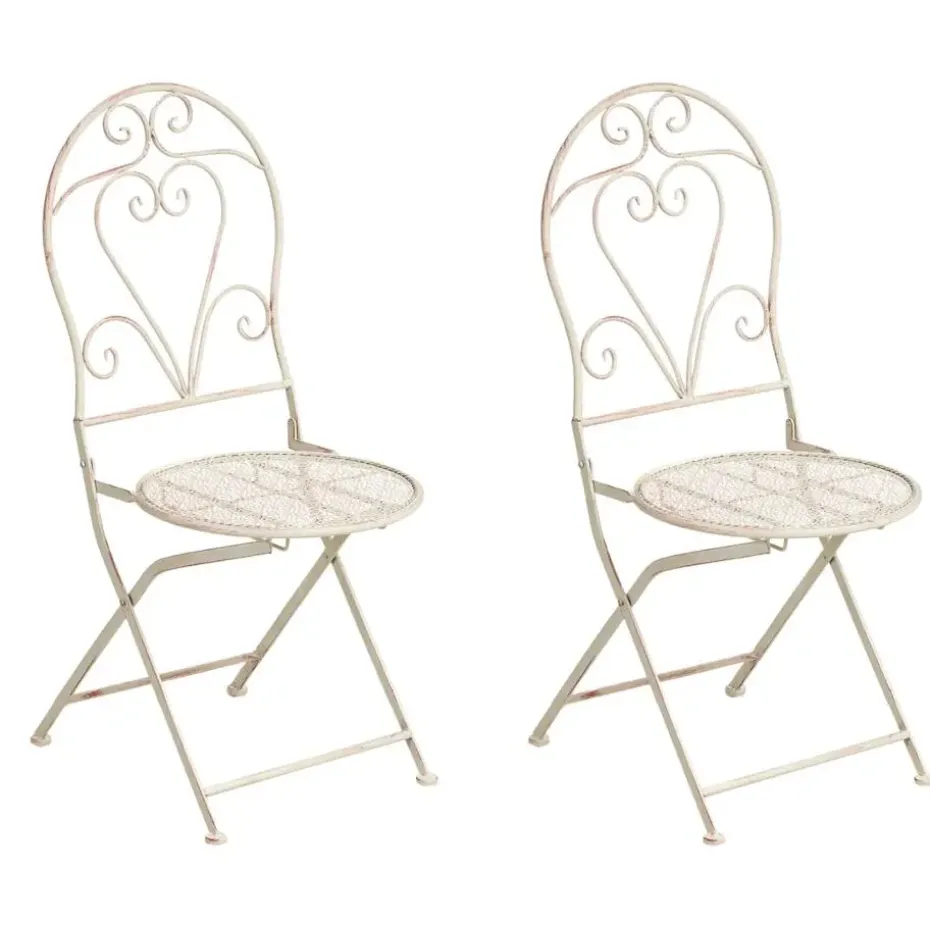 FOLELLI - Set van 2 tuinstoelen - Lichtbeige - IJzer