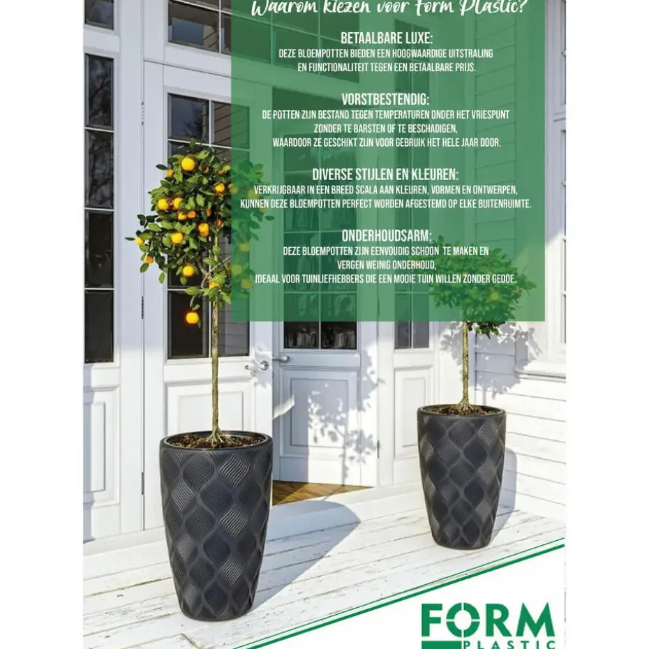 Form Plastic Plantenpot - kunststof - donkergroen - D19 x H16 cm