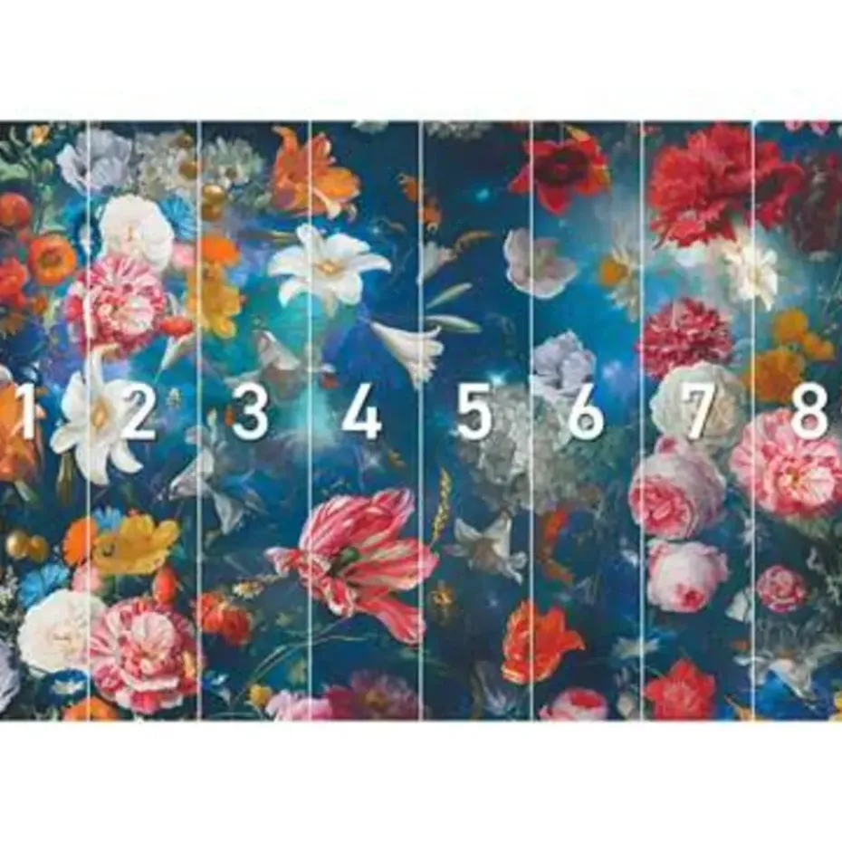 Fotobehang Bloemenwereld - 260 x 384cm - Blauw