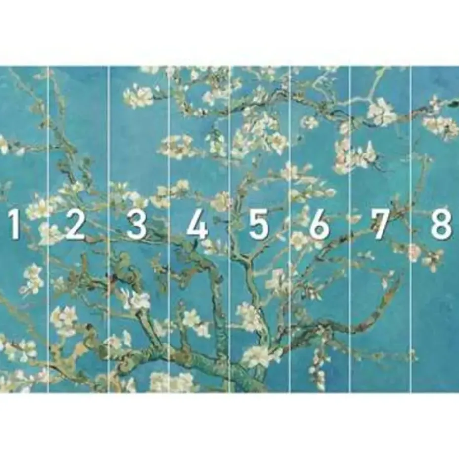 Fotobehang Van Gogh Amandelbloesem - 260 x 384cm - Blauw