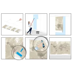 Fotobehang Wereldkaart Natuurtint - 260 x 384cm - Beige