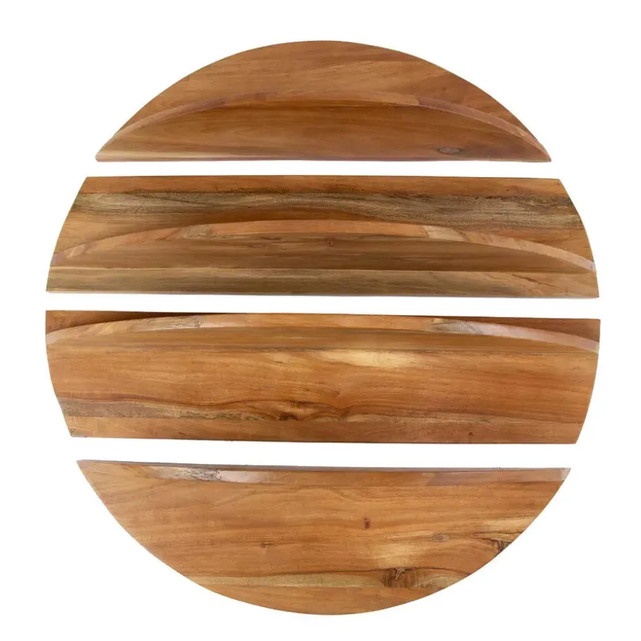 Fraaai - Aarav wandschap set van 4 rond - massief naturel