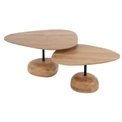 Fraaai - Nicholas salontafel set van 2 driehoekig - massief acacia