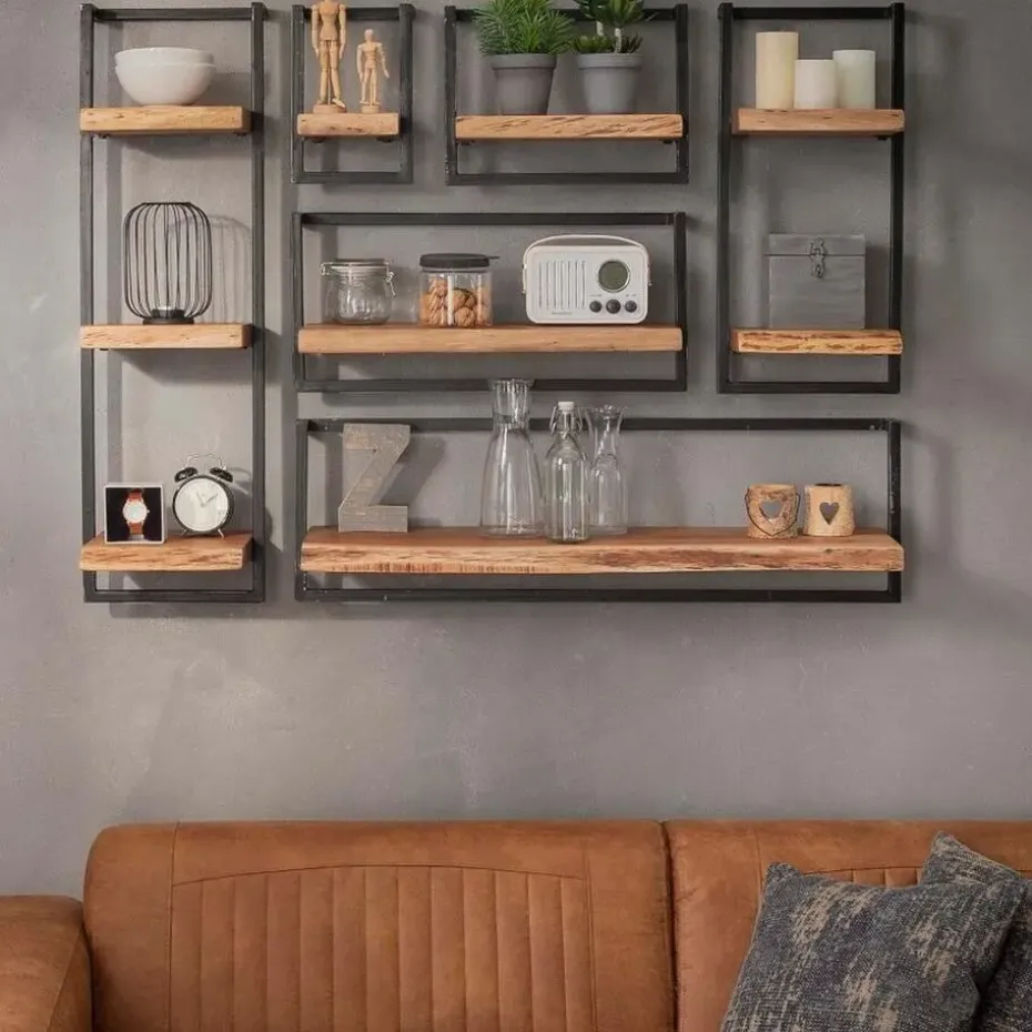 Fraaai - Woody metaal wandplank 65 cm