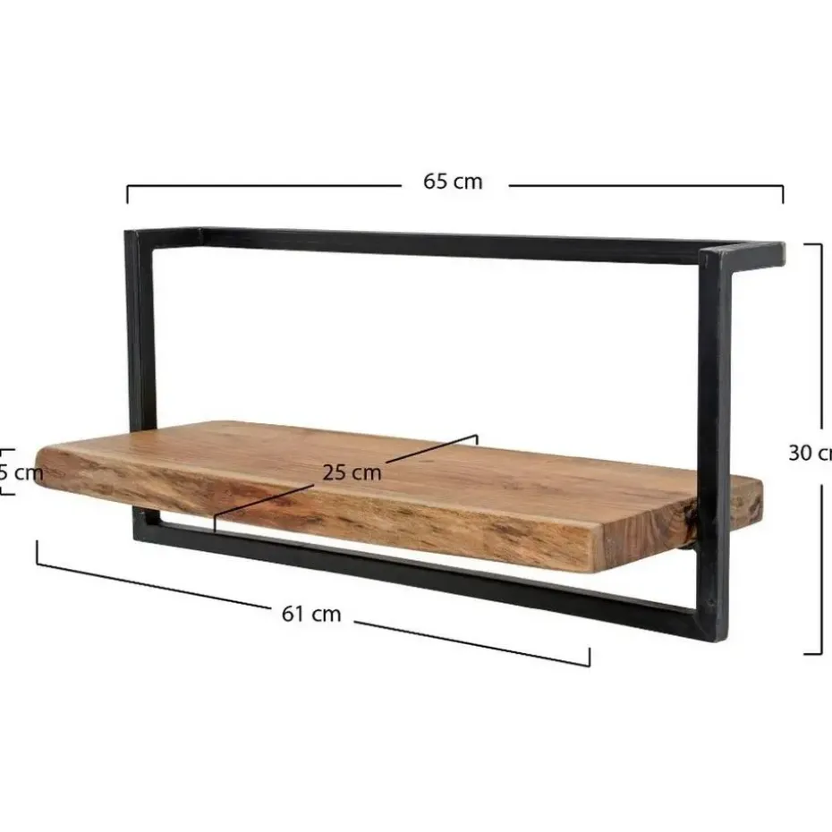 Fraaai - Woody metaal wandplank 65 cm