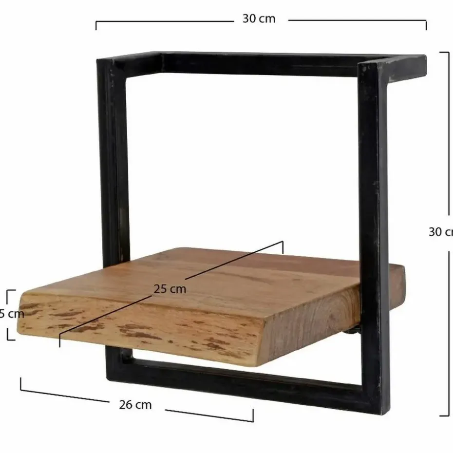 Fraaai - Woody metaal wandplank 30 cm
