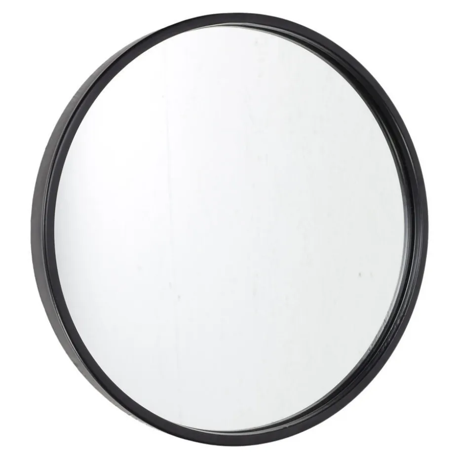Fragix Boston wandspiegel rond - Zwart - Metaal - Ø35cm - Industrieel