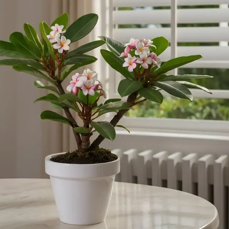 Frangipani Hawaii + plantenvoeding - Plumeria rubra - Hoogte 45-55cm - ⌀17cm