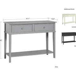 Franklin - Consoletafel met 2 laden in wit MDF