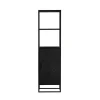 Furndea Scandi boekenkast industrieel visgraat zwart 1- deur - 45x55x200 cm