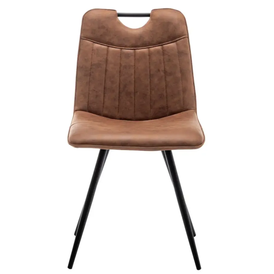 Furnihaus Eetkamerstoel Leon Microvezel Cognac Set van 2