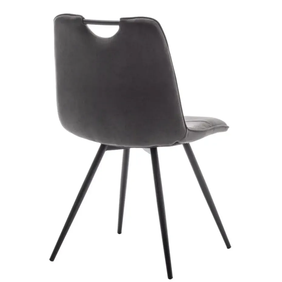 Furnihaus Eetkamerstoel Leon Microvezel Antraciet Set van 2