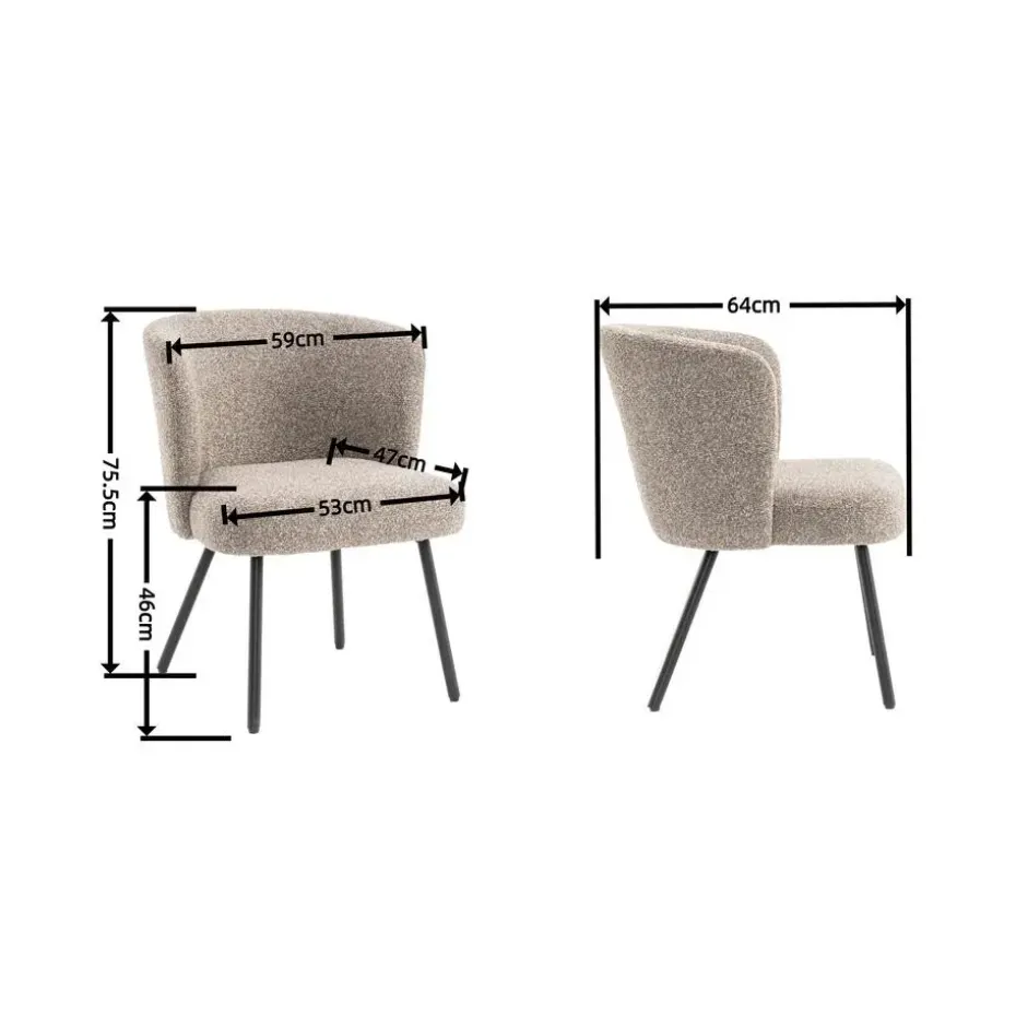 Furnihaus Fauteuil Cindy Boucle Beige Stof