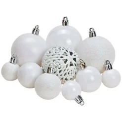 G. Wurm Kerstballen - 50ST - wit - 3 - 4 - 6 cm - kunststof