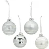 G. Wurm Kerstballen - 12x - zilver - gedecoreerd - glas - 6 cm