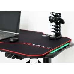 Gaming bureau zwart/rood - Elektrisch verstelbaar - 140x66 cm
