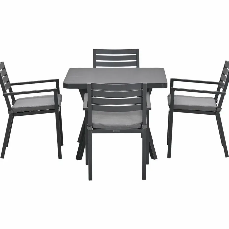 Garden Impressions Amarillo tuinset 5-delig - Mina tuintafel 90x90 cm
