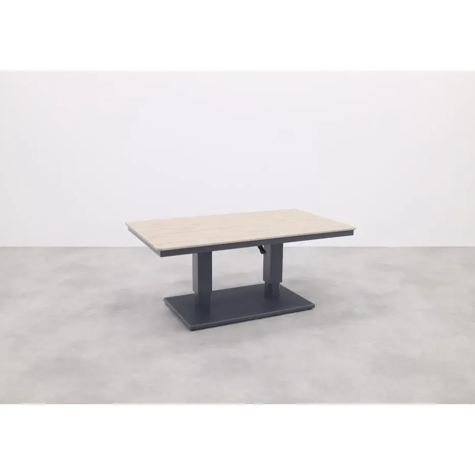 Garden Impressions Brugge verstelb. loungetafel 150x87 - donker grijs