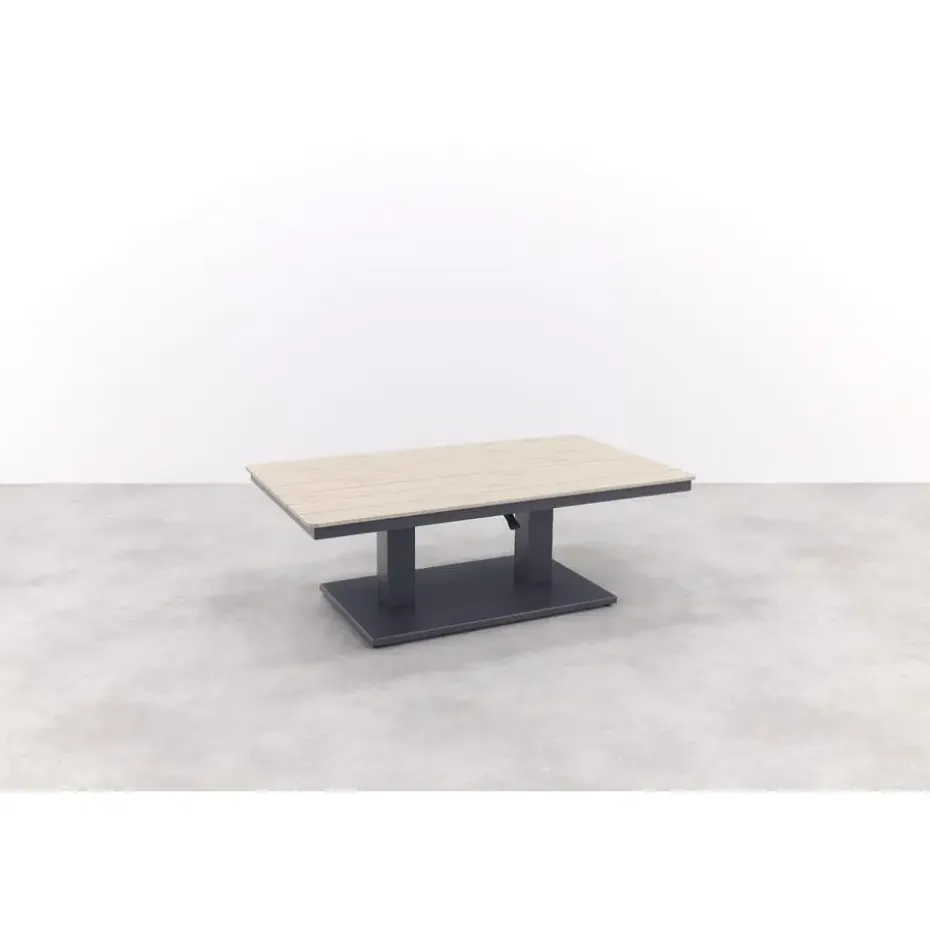 Garden Impressions Brugge verstelb. loungetafel 150x87 - donker grijs