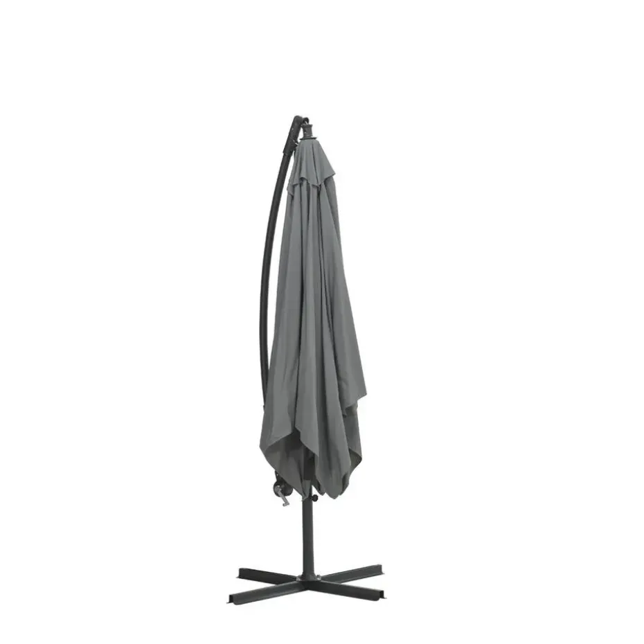 Garden Impressions Corfu parasol 250x250 - donker grijs - licht grijs
