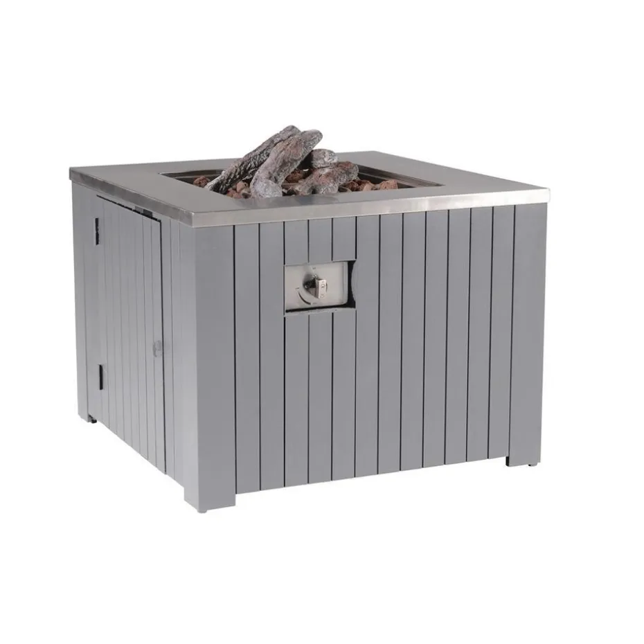 Garden Impressions Cozy living gas vuurtafel Faro 80x80 - licht grijs