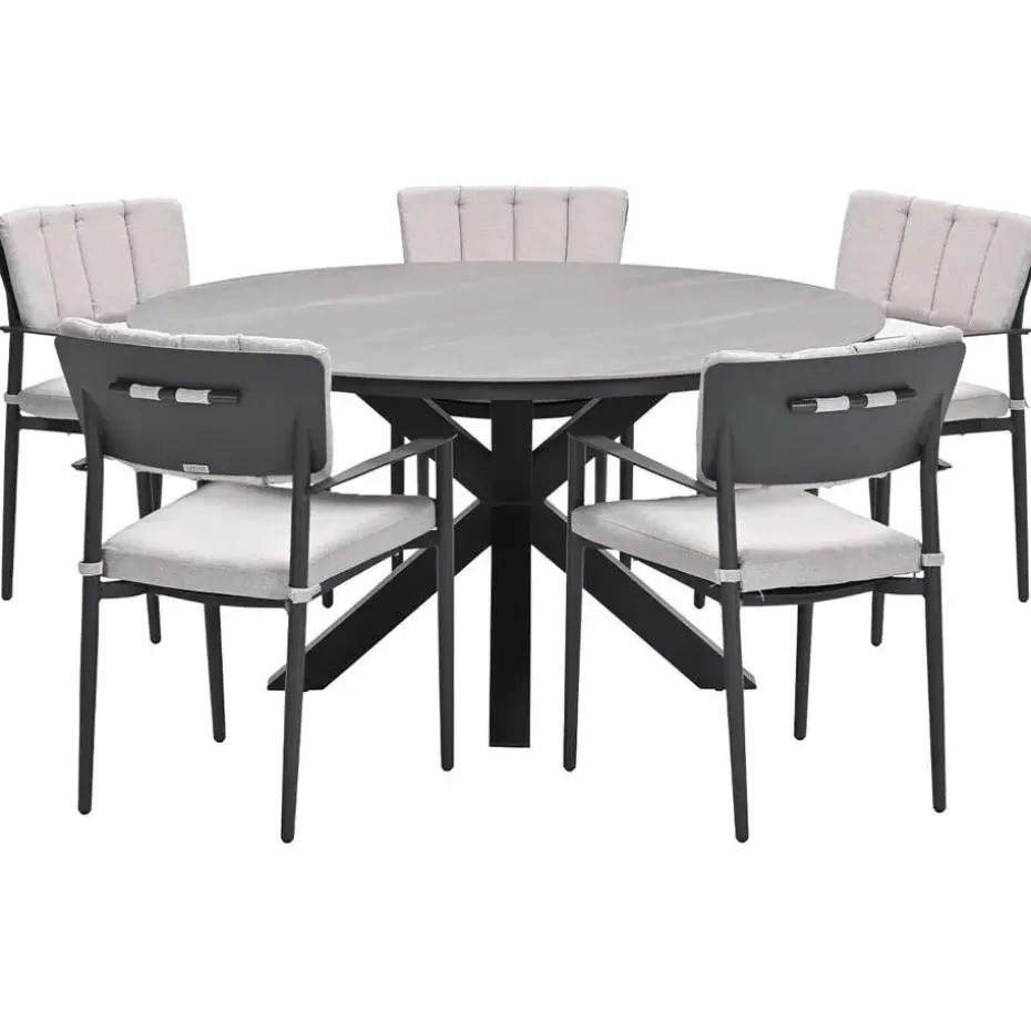 Garden Impressions Dane tuinset 6-delig - Duuk tuintafel Ø150 cm