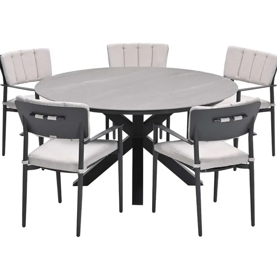 Garden Impressions Dane tuinset 6-delig - Duuk tuintafel Ø150 cm