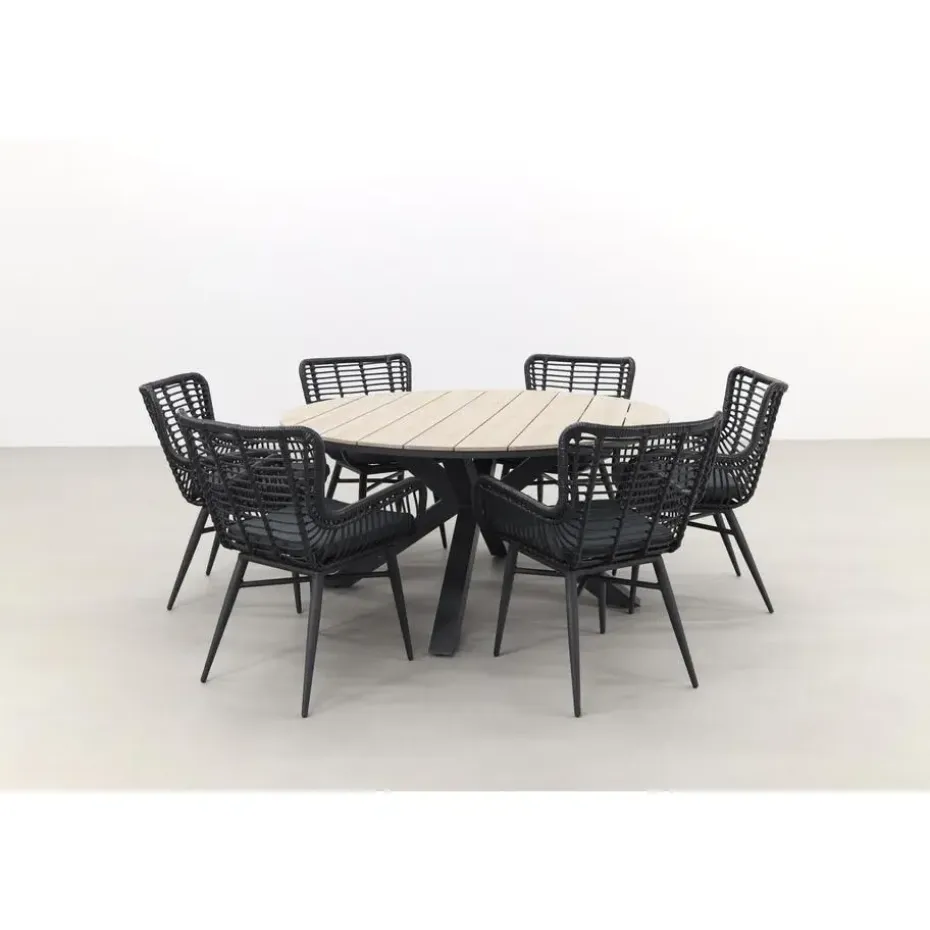 Garden Impressions Edison 148 cm. - ronde tuinset / Jasmine black