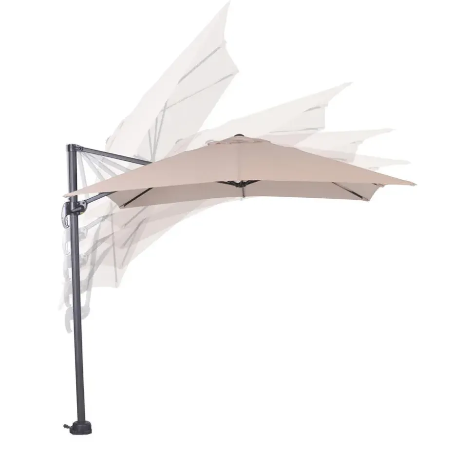 Garden Impressions Hawaii zweefparasol S 250x250 - d. grijs - ecru
