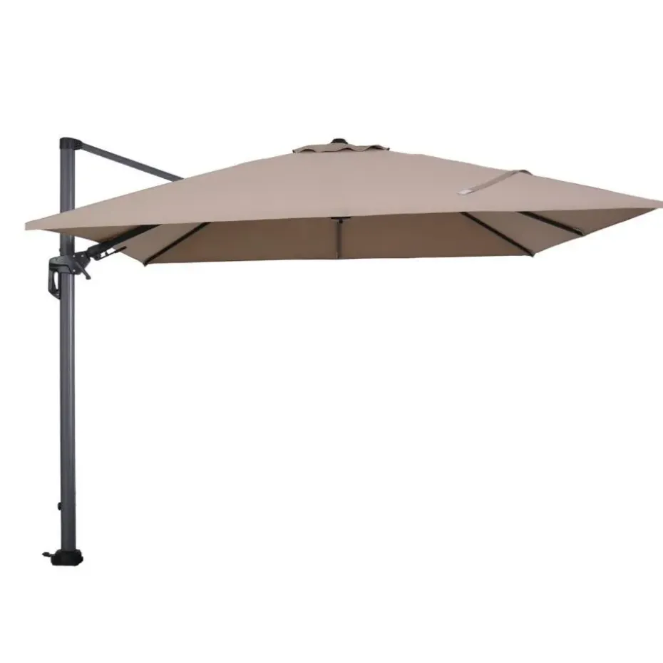 Garden Impressions Hawaii zweefparasol 3x3m taupe met voet en hoes