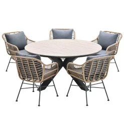 Garden Impressions Lucas tuinset 6-delig bruin -Tulli tafel bruin