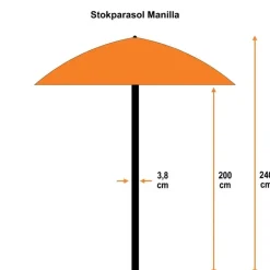 Garden Impressions Manilla parasol Ø250 cm - koper