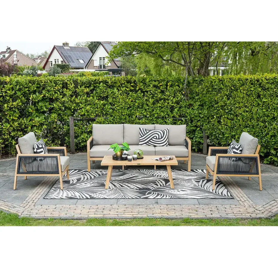Garden Impressions San Capri loungeset 4-delig - light teak aluminium