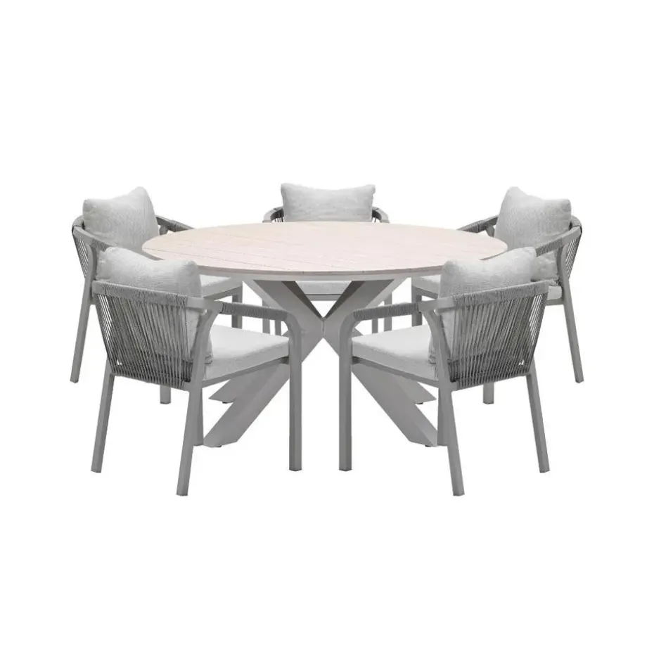 Garden Impressions Tarera tuinset 6-delig sand - tuintafel Ø148x75 cm