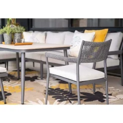 Garden Impressions Tineo lounge dining set 7-delig - donker grijs