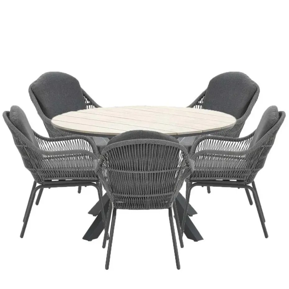 Garden Impressions Yima tuinset 6-delig licht grijs - Tulli tafel