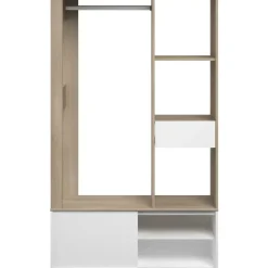 Garderobe Ghislain 1 deur & 1 lade - Japanse eik/wit