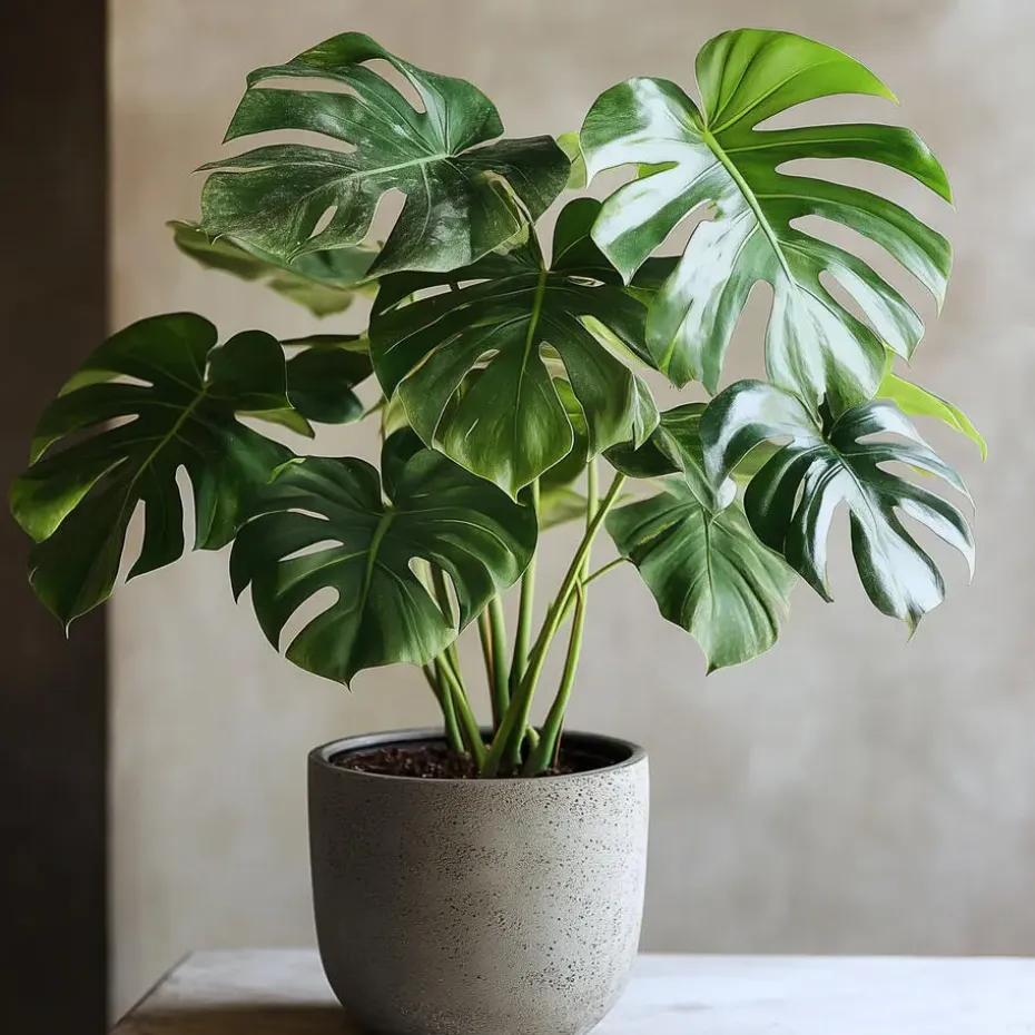 Gatenplant met plantenvoeding - Monstera deliciosa - Hoogte 70-80cm - ⌀21cm