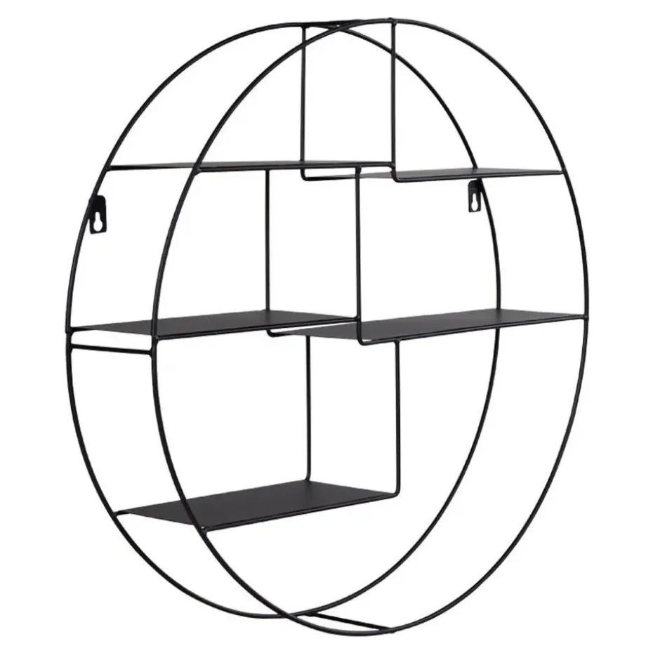 Genk Zwart Wandplank - Staal Ø47x10 cm