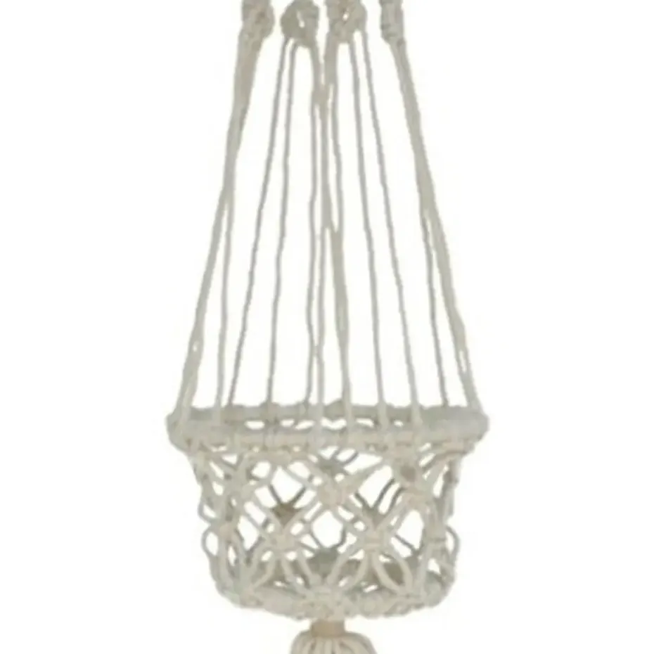Gerimport plantenpot - macrame touw - Ibiza stijl - plantenhanger