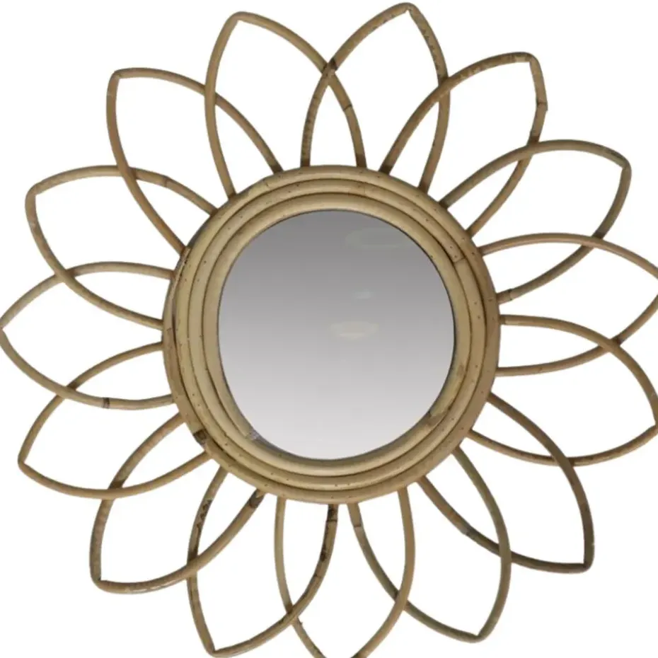 Gerimport Rotan spiegel natuurlijk - sun - 35x4 cm - boho spiegel