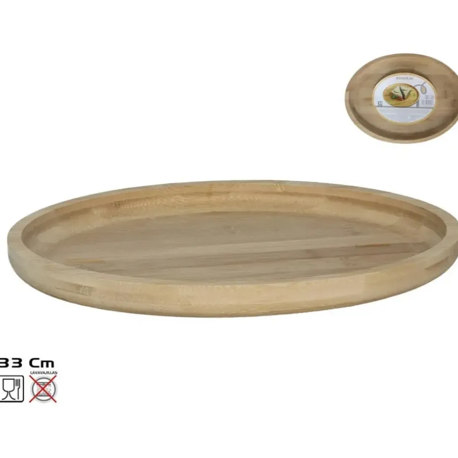 Gerimport Serveer plateau - ovaal - dienblad - hout - 33 cm